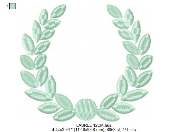 Laurel embroidery designs - Monogram frame embroidery design machine embroidery pattern - Tea towel embroidery laurel wreath design pes jef
