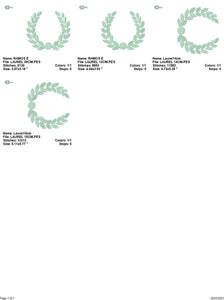 Laurel embroidery designs - Monogram frame embroidery design machine embroidery pattern - Tea towel embroidery laurel wreath design pes jef