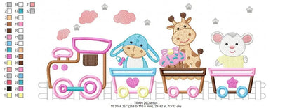 Train embroidery designs - Animals embroidery design machine embroidery pattern - Baby boy embroidery file - Train applique design download Marcia Embroidery