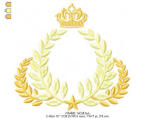 Charger l&#39;image dans la galerie, Laurel embroidery designs - Monogram frame embroidery design machine embroidery pattern - Baby boy embroidery file - Laurel wreath Crown
