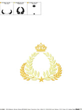 Load image into Gallery viewer, Laurel embroidery designs - Monogram frame embroidery design machine embroidery pattern - Baby boy embroidery file - Laurel wreath Crown
