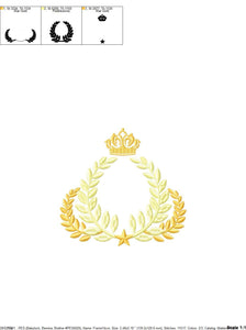 Laurel embroidery designs - Monogram frame embroidery design machine embroidery pattern - Baby boy embroidery file - Laurel wreath Crown