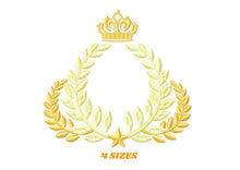 Load image into Gallery viewer, Laurel embroidery designs - Monogram frame embroidery design machine embroidery pattern - Baby boy embroidery file - Laurel wreath Crown
