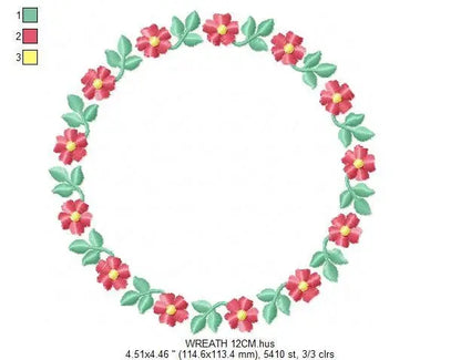 Flowers Frame embroidery designs - Flower embroidery design machine embroidery pattern - Rose embroidery file Marcia Embroidery