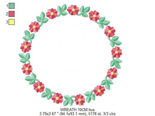Flowers Frame embroidery designs - Flower embroidery design machine embroidery pattern - Rose embroidery file Marcia Embroidery