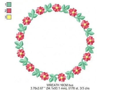 Flowers Frame embroidery designs - Flower embroidery design machine embroidery pattern - Rose embroidery file Marcia Embroidery