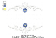 Load image into Gallery viewer, Monogram Frame embroidery designs - Flower embroidery design machine embroidery pattern - Rose wreath embroidery file - instant download
