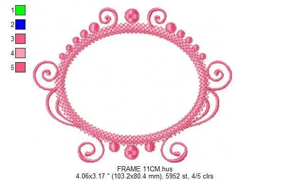 Round Frame embroidery designs - Frame Monogram Applique Design Shape embroidery pattern - Monogram quilt -Instant digital download pes jef Marcia Embroidery