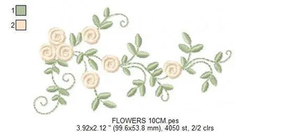 Flowers embroidery designs - Roses embroidery design machine embroidery pattern - entwined roses embroidery file - instant download towel Marcia Embroidery