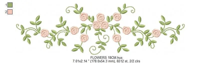 Flowers embroidery designs - Roses embroidery design machine embroidery pattern - entwined roses embroidery file - instant download towel Marcia Embroidery
