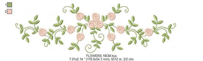 Flowers embroidery designs - Roses embroidery design machine embroidery pattern - entwined roses embroidery file - instant download towel Marcia Embroidery