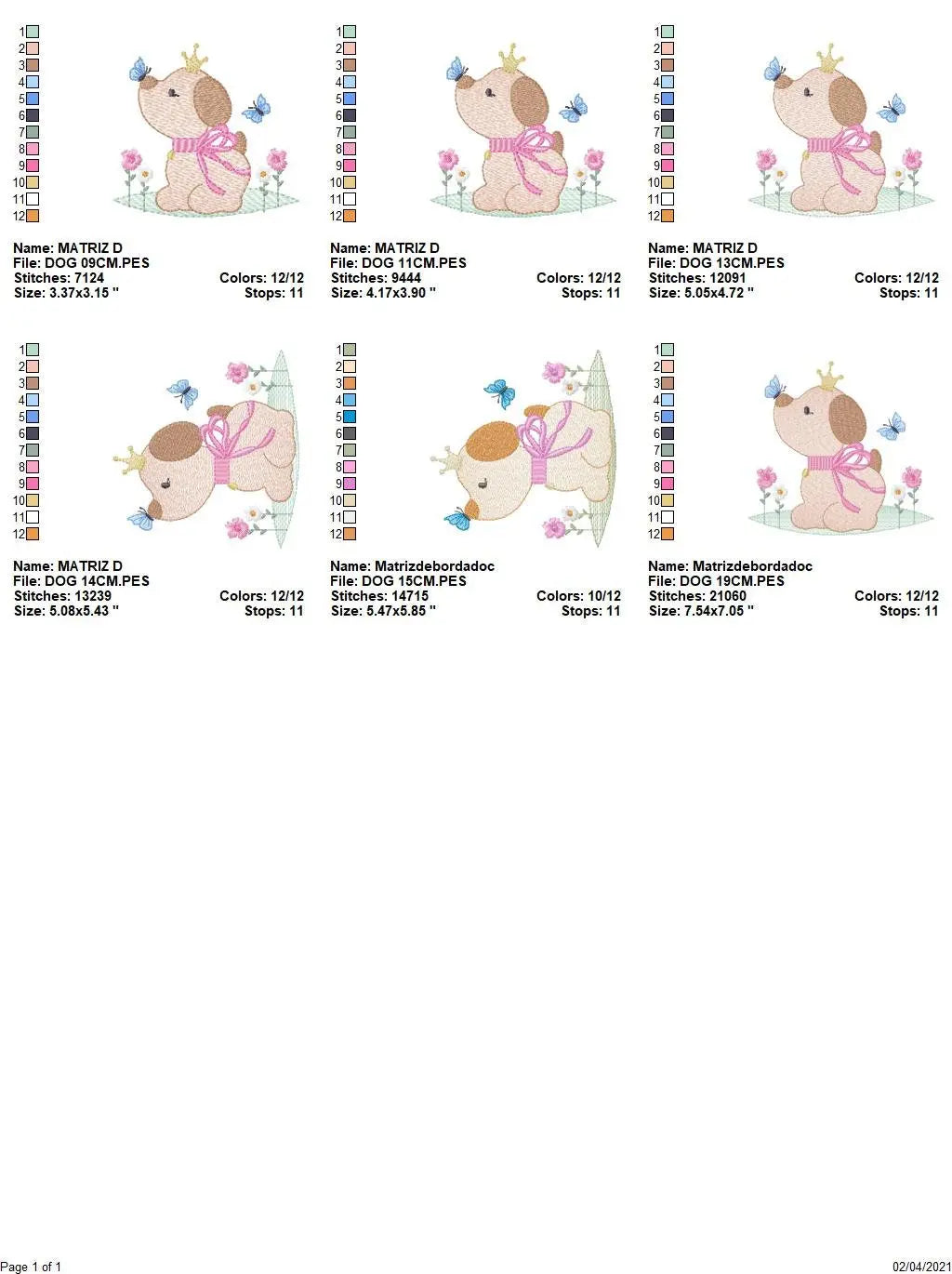 Female Dog embroidery designs - Dogs embroidery design machine embroidery pattern - Puppy embroidery file -  baby girl embroidery download Marcia Embroidery