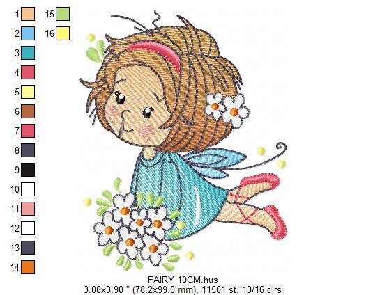 Fairy embroidery designs - Baby girl embroidery design machine embroidery pattern - Pixie embroidery file - Fairy design Instant Download - Marcia Embroidery