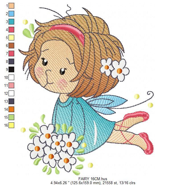 Fairy embroidery designs - Baby girl embroidery design machine embroidery pattern - Pixie embroidery file - Fairy design Instant Download - Marcia Embroidery