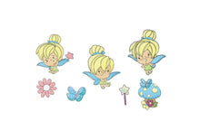 Charger l&#39;image dans la galerie, Fairy embroidery designs set - Baby girl embroidery design machine embroidery pattern - Pixie embroidery file - Fairies fantasy wand flower
