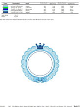 Cargar imagen en el visor de la galería, Crown embroidery designs - Frame embroidery design machine embroidery pattern - baby embroidery file - frame shape crown instant download
