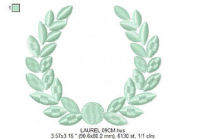 Laurel embroidery designs - Monogram frame embroidery design machine embroidery pattern - Tea towel embroidery laurel wreath design pes jef