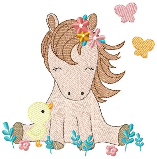 Horse embroidery design - Baby Girl embroidery designs machine embroidery pattern - Duck embroidery file Bird embroidery - instant download Marcia Embroidery