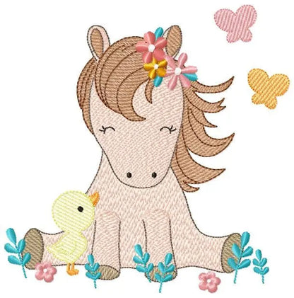 Horse embroidery design - Baby Girl embroidery designs machine embroidery pattern - Duck embroidery file Bird embroidery - instant download Marcia Embroidery