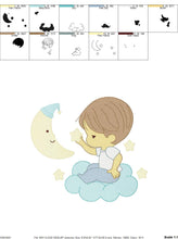 Carica l&#39;immagine nel visualizzatore di Gallery, Baby boy embroidery designs - Cloud embroidery design machine embroidery pattern - Angel with clouds embroidery file - instant download
