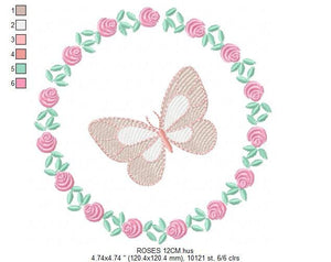 Frame embroidery designs - Flower embroidery design machine embroidery pattern - Rose embroidery file girl embroidery - roses frame design