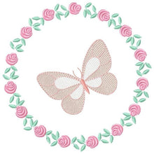 Cargar imagen en el visor de la galería, Frame embroidery designs - Flower embroidery design machine embroidery pattern - Rose embroidery file girl embroidery - roses frame design
