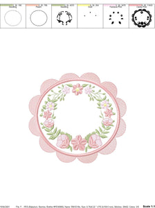 Frame embroidery designs - Flowers embroidery design machine embroidery pattern - baby girl embroidery file - Flower Wreath design download