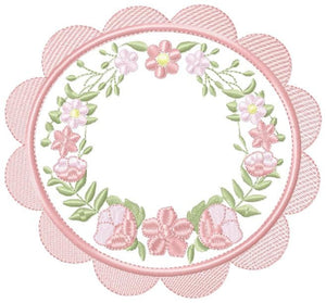 Frame embroidery designs - Flowers embroidery design machine embroidery pattern - baby girl embroidery file - Flower Wreath design download