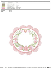 Load image into Gallery viewer, Frame embroidery designs - Flowers embroidery design machine embroidery pattern - baby girl embroidery file - Flower Wreath design download
