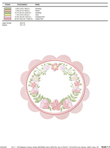 Frame embroidery designs - Flowers embroidery design machine embroidery pattern - baby girl embroidery file - Flower Wreath design download