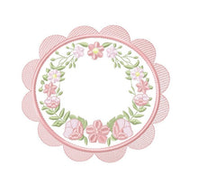 Load image into Gallery viewer, Frame embroidery designs - Flowers embroidery design machine embroidery pattern - baby girl embroidery file - Flower Wreath design download
