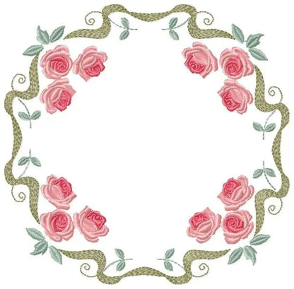 Monogram Frame embroidery designs - Flower embroidery design machine embroidery pattern - Rose wreath embroidery file - baby girl embroidery Marcia Embroidery