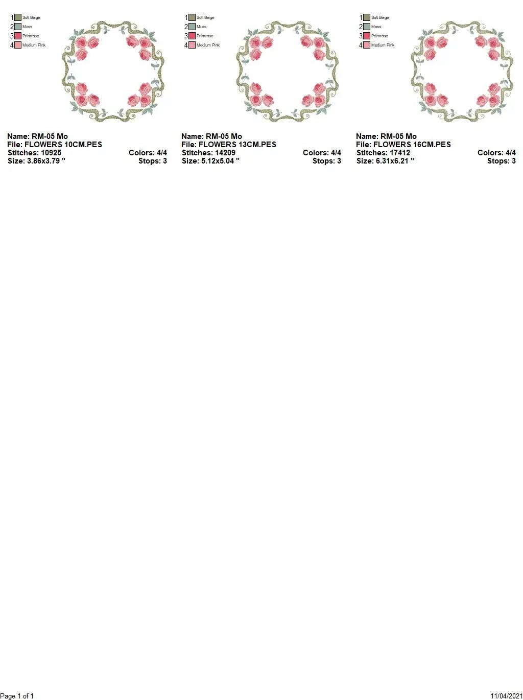Monogram Frame embroidery designs - Flower embroidery design machine embroidery pattern - Rose wreath embroidery file - baby girl embroidery Marcia Embroidery
