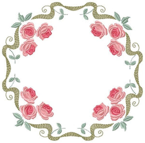 Monogram Frame embroidery designs - Flower embroidery design machine embroidery pattern - Rose wreath embroidery file - baby girl embroidery