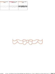 Lace embroidery designs - Bow Tie machine embroidery pattern - Baby girl embroidery file - Lace applique design ornament - Instant download