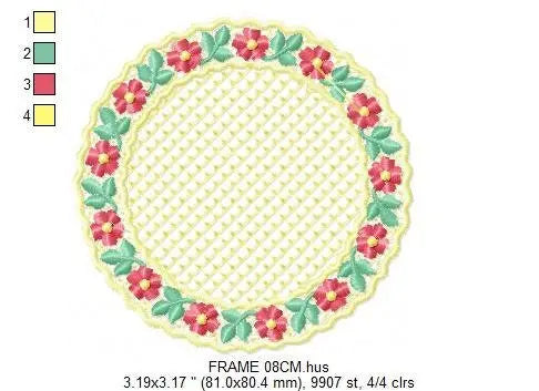 Flowers Frame embroidery designs - Flower embroidery design machine embroidery pattern - Rose embroidery file Marcia Embroidery