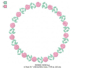 Frame embroidery designs - Flower embroidery design machine embroidery pattern - Rose embroidery file girl embroidery - roses frame design