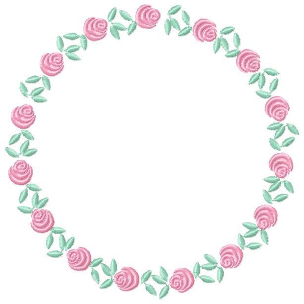 Roses Round Frame embroidery designs - Flower Wreath embroidery design machine embroidery pattern - Floral Garland file - Instant download