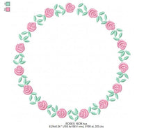 Charger l&#39;image dans la galerie, Frame embroidery designs - Flower embroidery design machine embroidery pattern - Rose embroidery file girl embroidery - roses frame design
