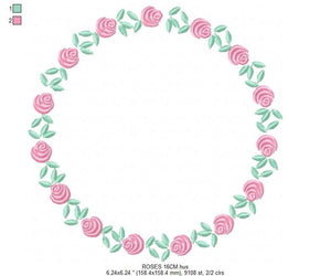 Frame embroidery designs - Flower embroidery design machine embroidery pattern - Rose embroidery file girl embroidery - roses frame design