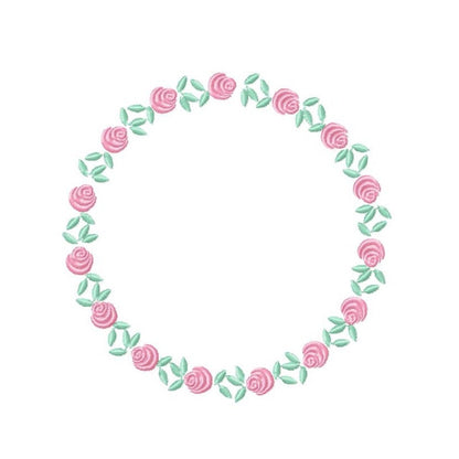 Roses Round Frame embroidery designs - Flower Wreath embroidery design machine embroidery pattern - Floral Garland file - Instant download