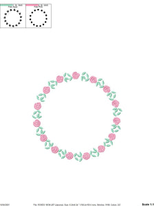 Frame embroidery designs - Flower embroidery design machine embroidery pattern - Rose embroidery file girl embroidery - roses frame design