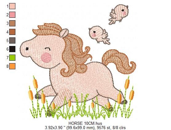 Horse embroidery design - Baby Girl embroidery designs machine embroidery pattern - Birds embroidery file Bird embroidery - instant download - Marcia Embroidery