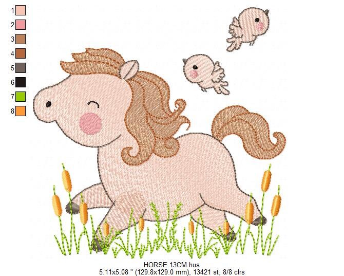 Horse embroidery design - Baby Girl embroidery designs machine embroidery pattern - Birds embroidery file Bird embroidery - instant download - Marcia Embroidery