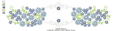 Monogram Frame embroidery designs - Flower embroidery design machine embroidery pattern - Rose wreath embroidery file - instant download