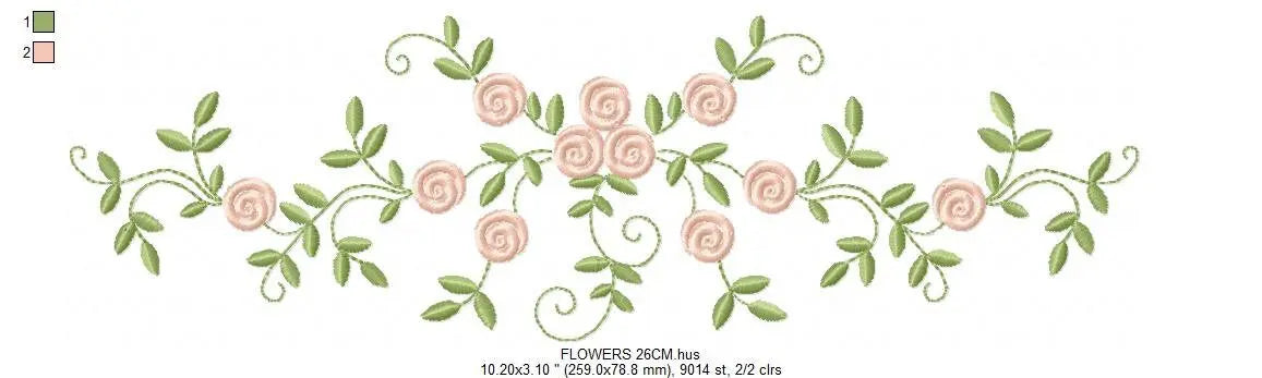 Flowers embroidery designs - Roses embroidery design machine embroidery pattern - entwined roses embroidery file - instant download towel Marcia Embroidery