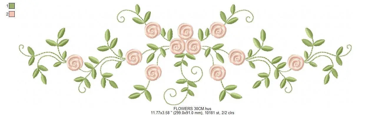 Flowers embroidery designs - Roses embroidery design machine embroidery pattern - entwined roses embroidery file - instant download towel Marcia Embroidery