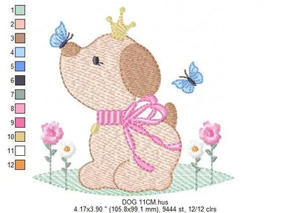 Female Dog embroidery designs - Dogs embroidery design machine embroidery pattern - Puppy embroidery file -  baby girl embroidery download Marcia Embroidery