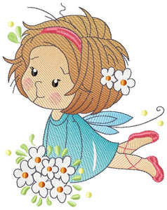 Fairy embroidery designs - Baby girl embroidery design machine embroidery pattern - Pixie embroidery file - Fairy design Instant Download