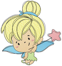 Load image into Gallery viewer, Fairy embroidery designs set - Baby girl embroidery design machine embroidery pattern - Pixie embroidery file - Fairies fantasy wand flower
